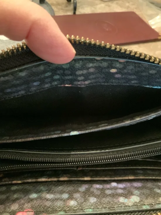 Tory Burch Black Wallet with Multicolor Speckle Print - Picture 10 of 14